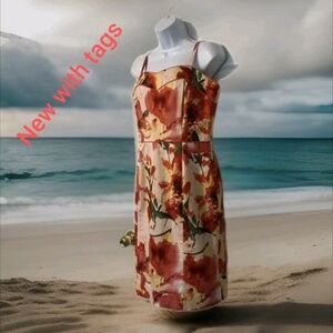 Sun Dress By Kristin Davis Thin Adjustable Straps Sweetheart Neck New with tags